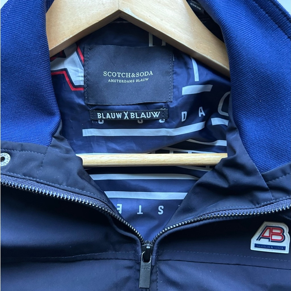 Scotch & Soda Harrington Front Zip Jacket Men's Navy Jacket - Picture 7 of 10